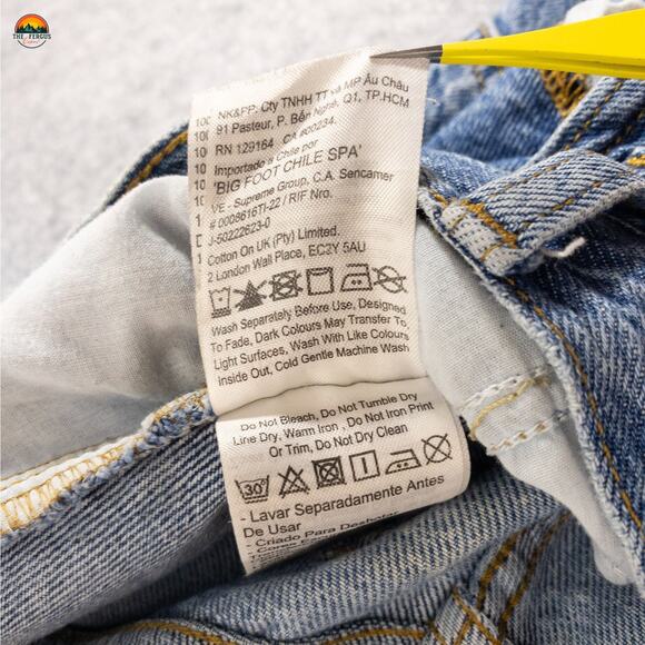 Cotton-On Wide Leg Jeans Blue Denim Adjustable Medium Wash Preppy Women's Sz 32 - Picture 11 of 12